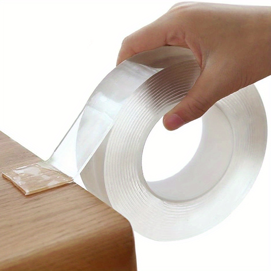Double Sided Nano Tape Heavy Duty(1 Roll Total 9.84FT), Multipurpose  Removable Mounting Tape Adhesive Grip, Washable Strong Sticky Wall Tape  Strips Transparent Tape Poster Carpet Tape for Paste Items 