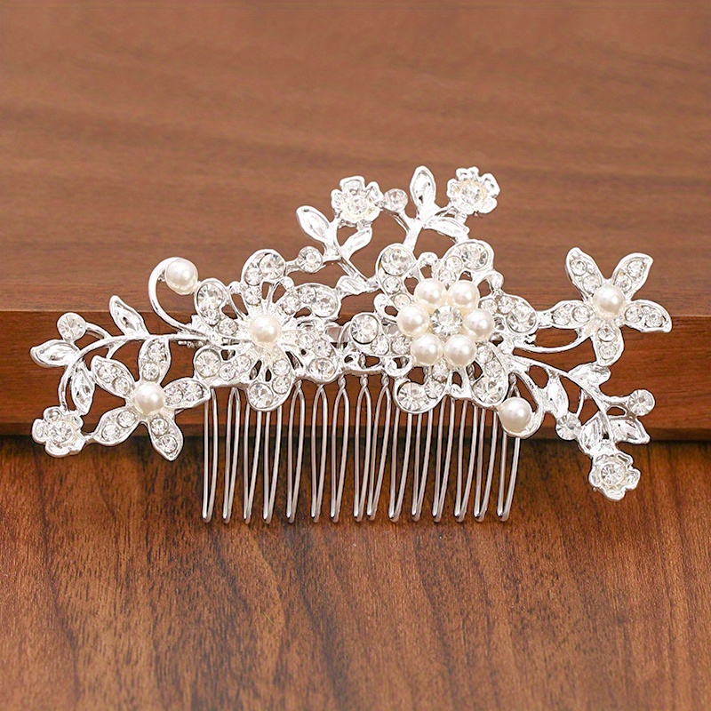 Handcess - Peinetas para pelo de novia y boda, con diamantes de imitación,  plateada, accesorios nupciales para el cabello, tocado para mujer, color  dorado : .es: Belleza