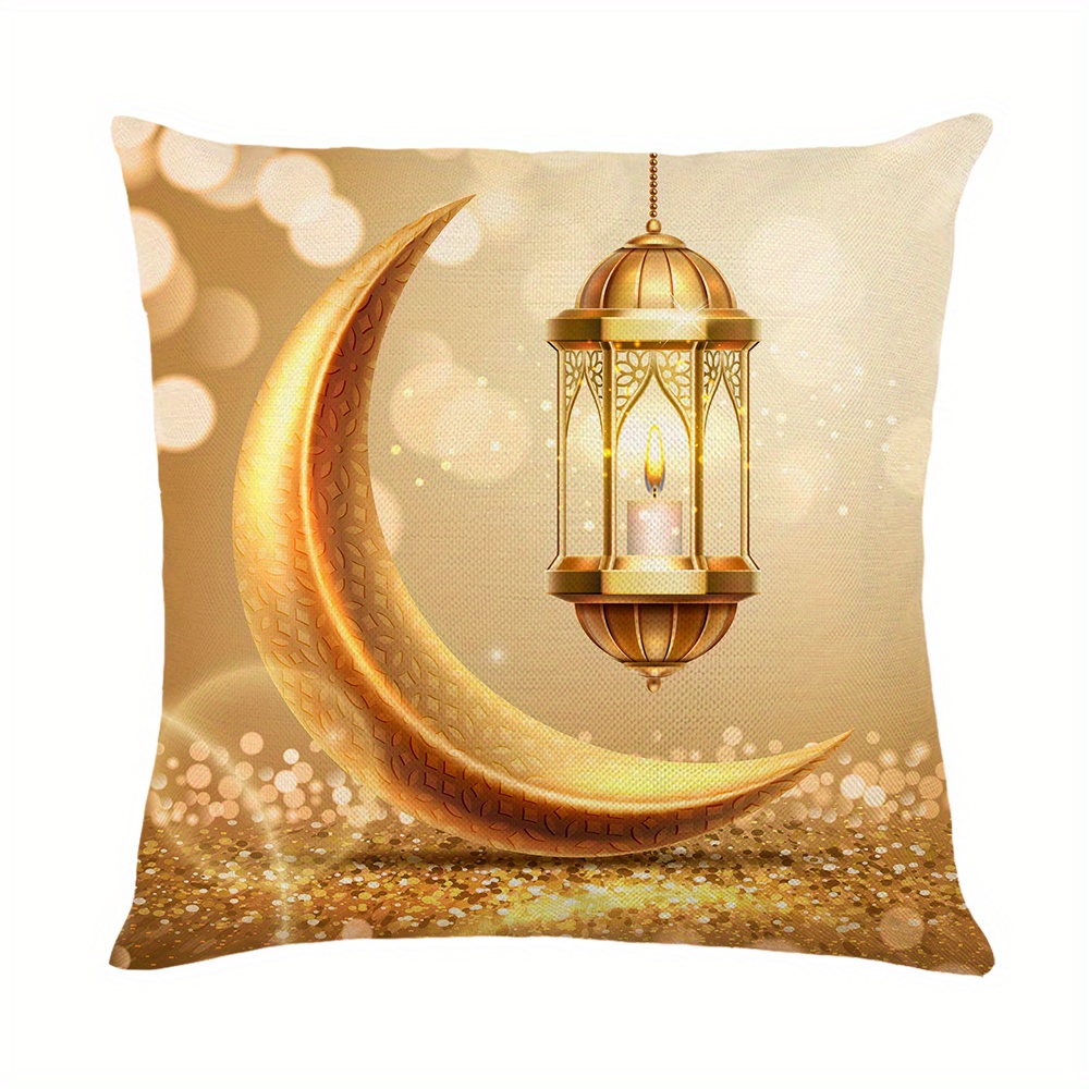 Taie d'oreiller Housse de coussin pour canapé Musulman Ramadan Iftar  Décorations pour la maison, sans noyau d'oreiller, taille: 45x45cm (23)