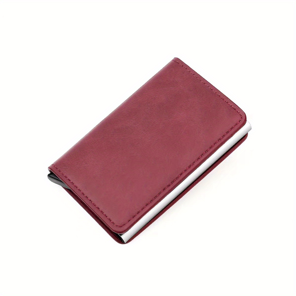 RFID Blocking Leather Credit Card Holder Auto Pop-Up Wallet