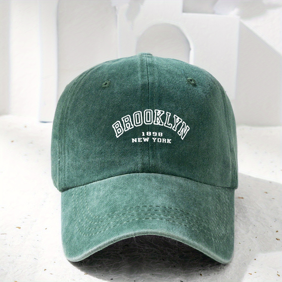 Blackish Green Embroidery Baseball Washed Distressd 1989 New York American  Women Cotton Sun Hats Man Unisex - Clothing, Shoes & Jewelry - Temu