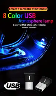 light up your cars interior with 8 colorful mini usb led lights plug play details 0