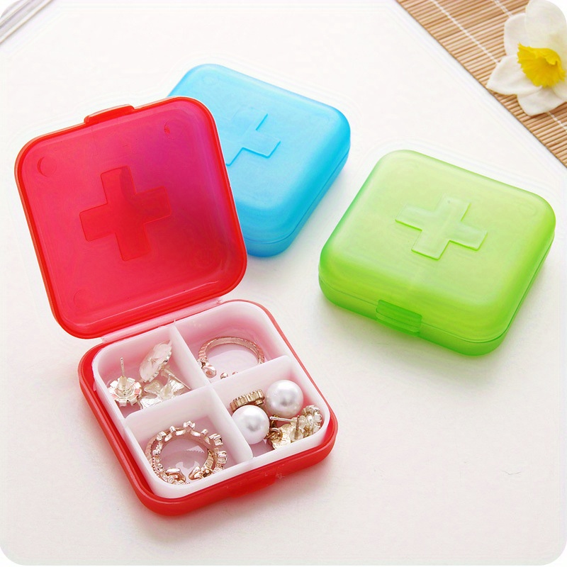 Four grid Pill Storage Box Portable Special Medicine Box Temu