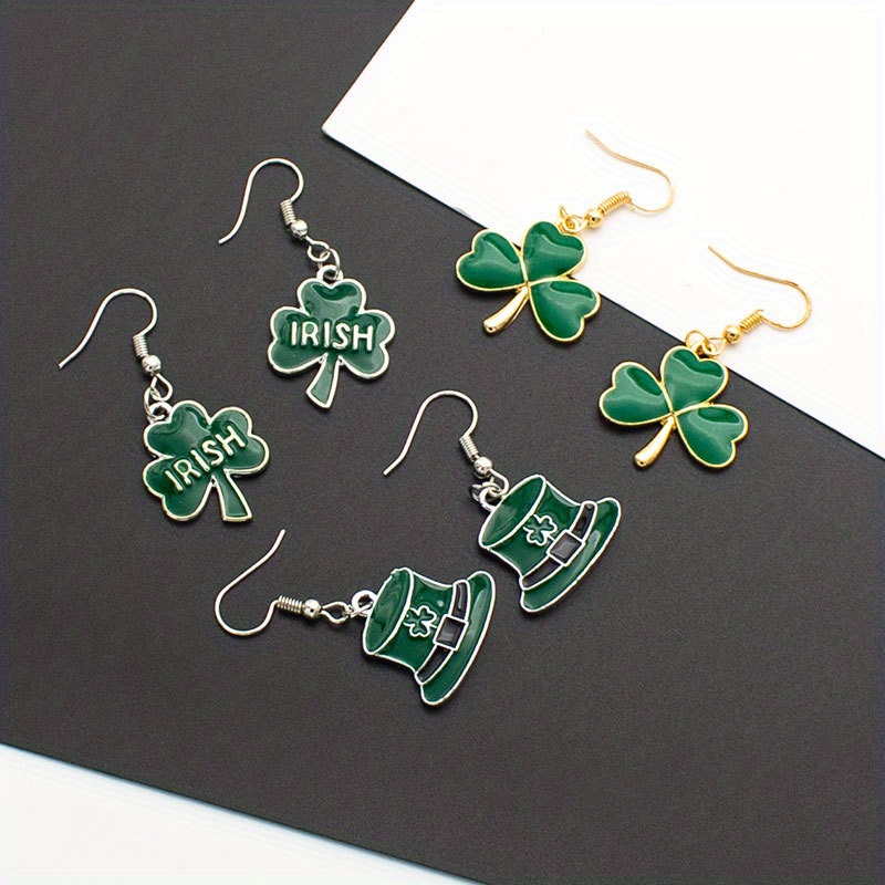 St. Patrick's Day Jewelry Clover Hat Irish Letter Design - Temu