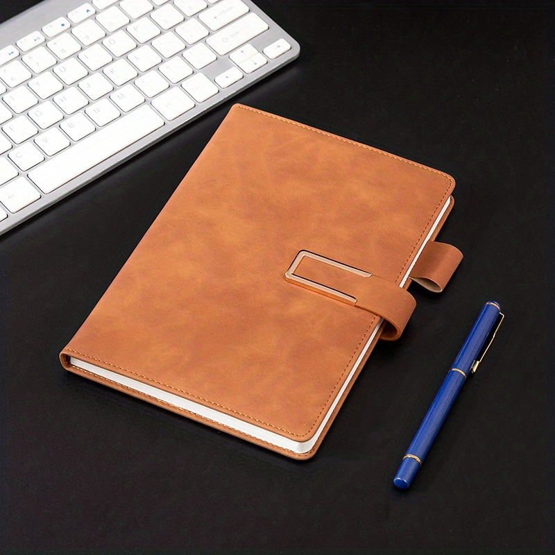 200 Pages Vintage Pu Leather Business Notebook Magnetic - Temu