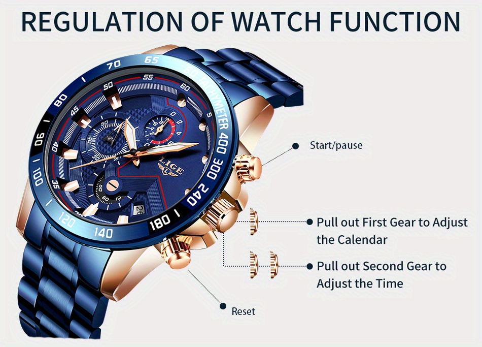 Reloj LIGE Hombre Ultrafino 30m Impermeable Acero Inox. – Shopavia