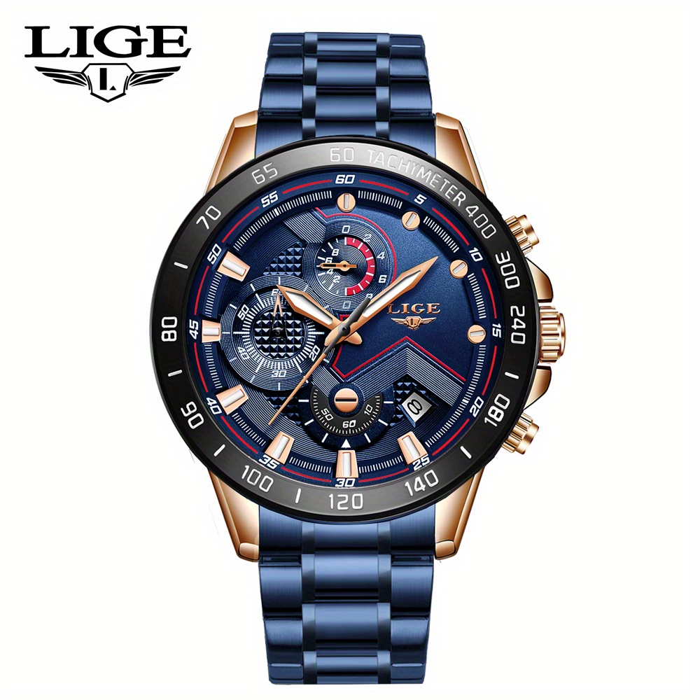 Reloj LIGE Original de marca superior para hombre, relojes clásicos con  esfera romana, reloj de pulsera de lujo para hombre, reloj luminoso  resistente al agua de cuarzo, Moda de Mujer