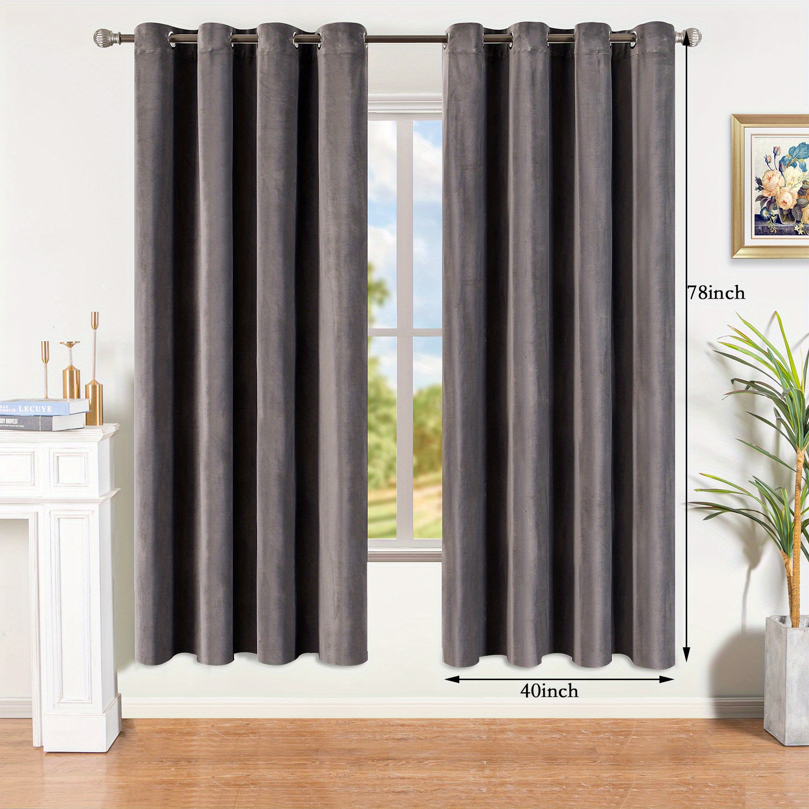 1pc Cortinas Grises Relieve Terciopelo Blackout Ventanas - Temu