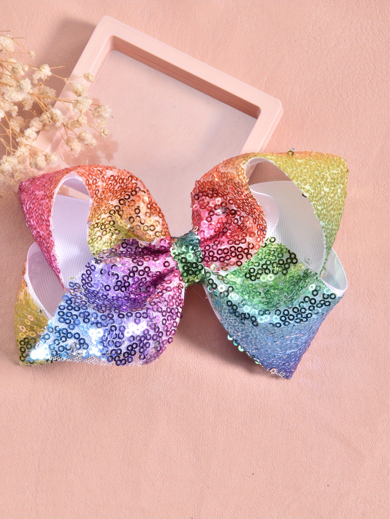 1pc Girls Cute Rainbow Mesh Sequin Bow Tie Hair Clip Gift For Children Kids  Accessories - Kids Fashion - Temu