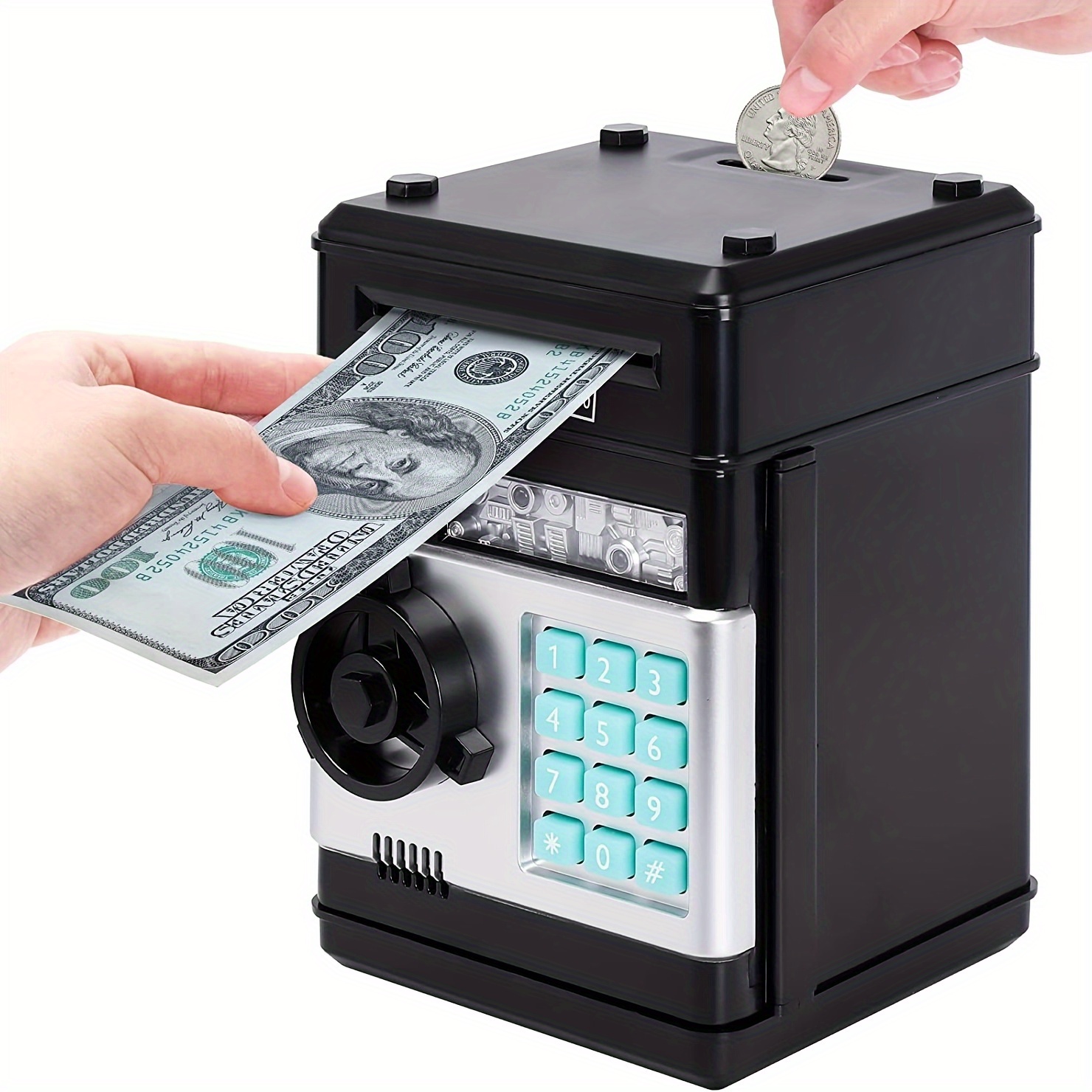 HUSAN Tirelire électronique Mini ATM Tirelires Money Box, Boîte de pièce de  Monnaie Économiser de l'argent Jouet pour Les Enfants, Anniversaire Cadeau