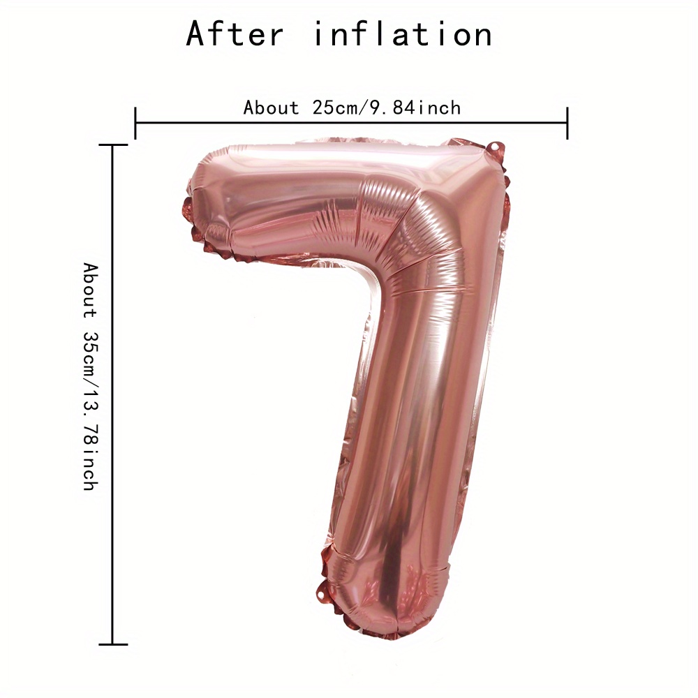 1個 16インチ ローズゴールデン数字 0 9 文字 U Z アルミフィルムバルーン セルフシール可能 再利用可能 誕生 - Temu Japan
