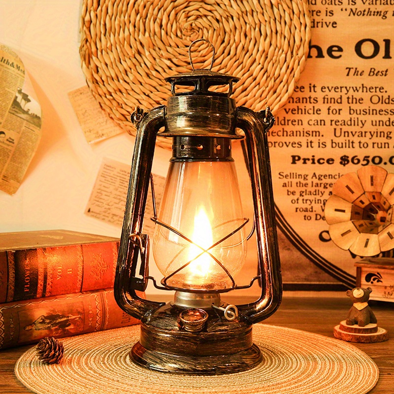 Retro Outdoor Camping Kerosene Lamp Portable Lantern Oil Lamp Vintage Photo  Props Decor Outdoor Camping Lights