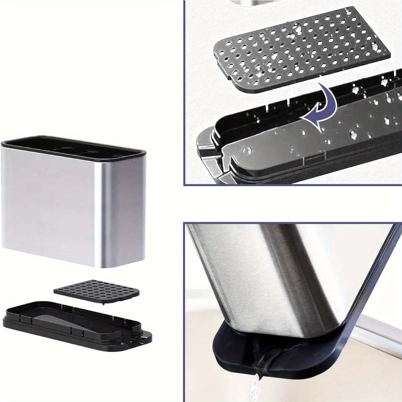 Cutlery Holder Utensil Rack Drainer Holder Organizers 4 Temu