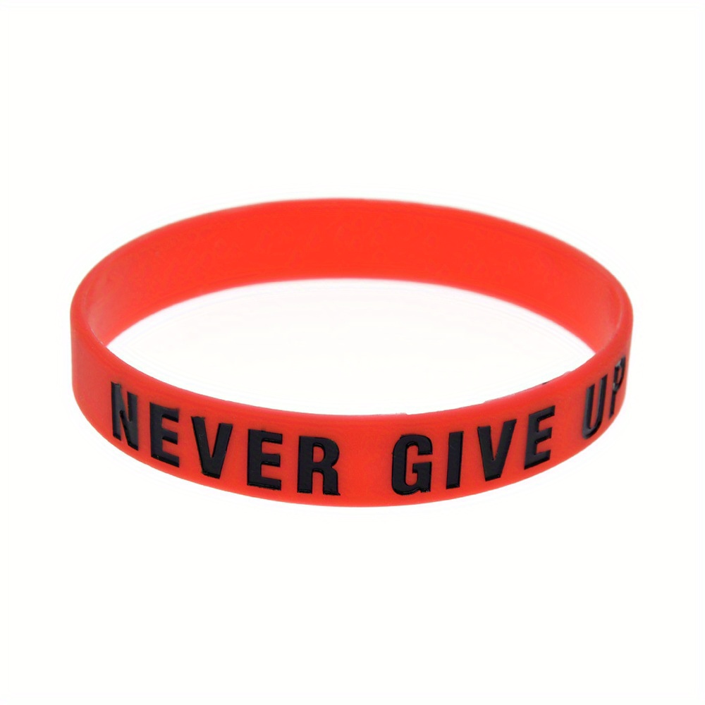 Never Give Up Motivational Silicone Bracelets