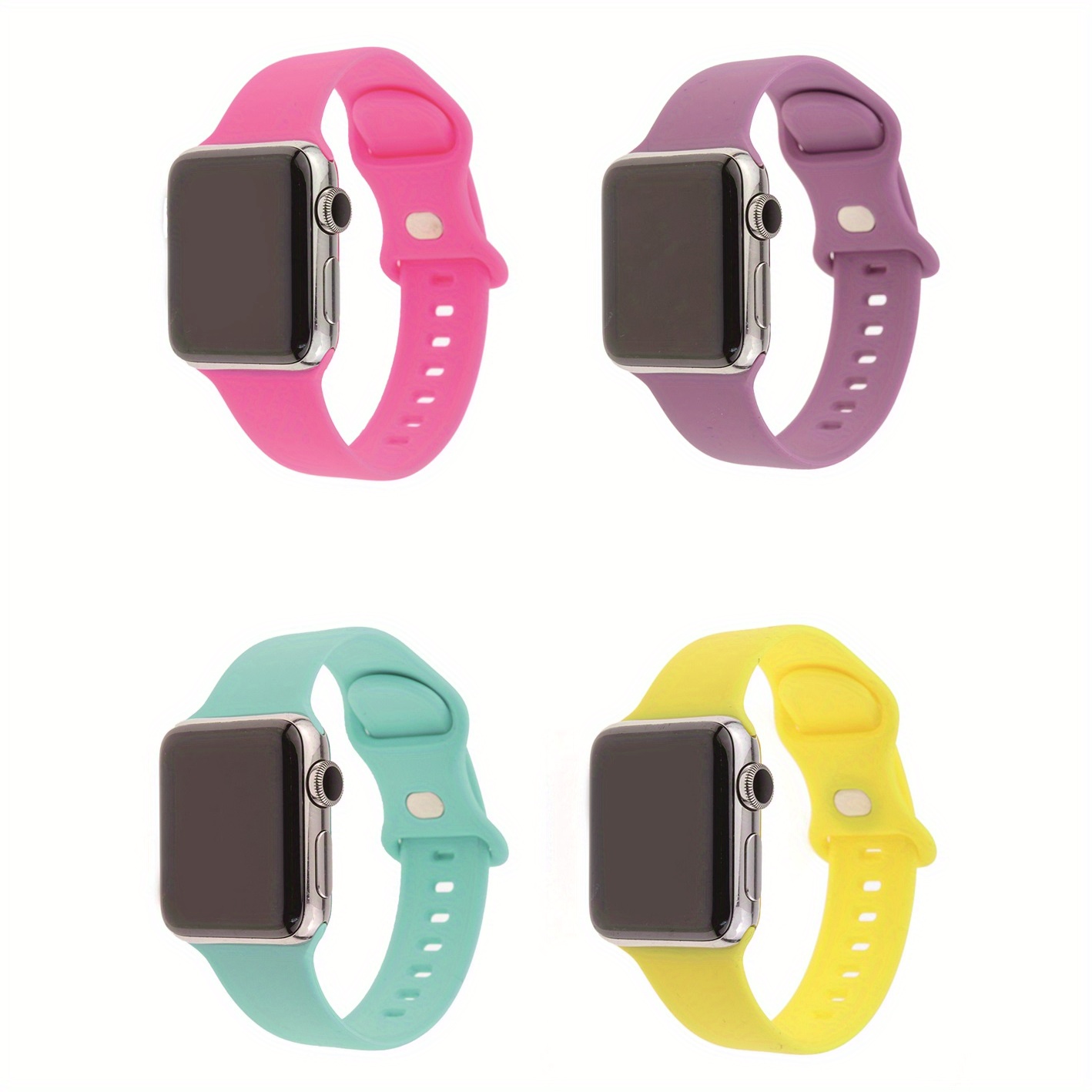 Fashionable Silicone Four-color Set Apple Watch Strap Is Suitable For Apple Watch2/3/4/5/6 Generations Of Smart Watches