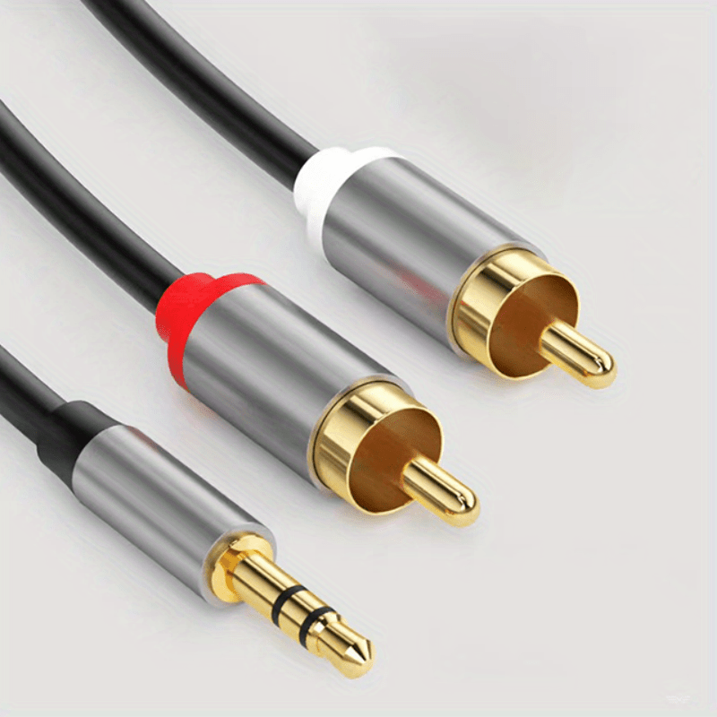 3 5mm Jack Rca Cable 1 Rca Male 2 Rca Male Audio Cable Splitter Tv Pc  Amplifier Dvd Speaker Audio Auxiliary Cable - Electronics - Temu
