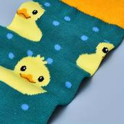 1pair mens novelty funny duck print socks cartoon breathable comfortable crew socks details 2