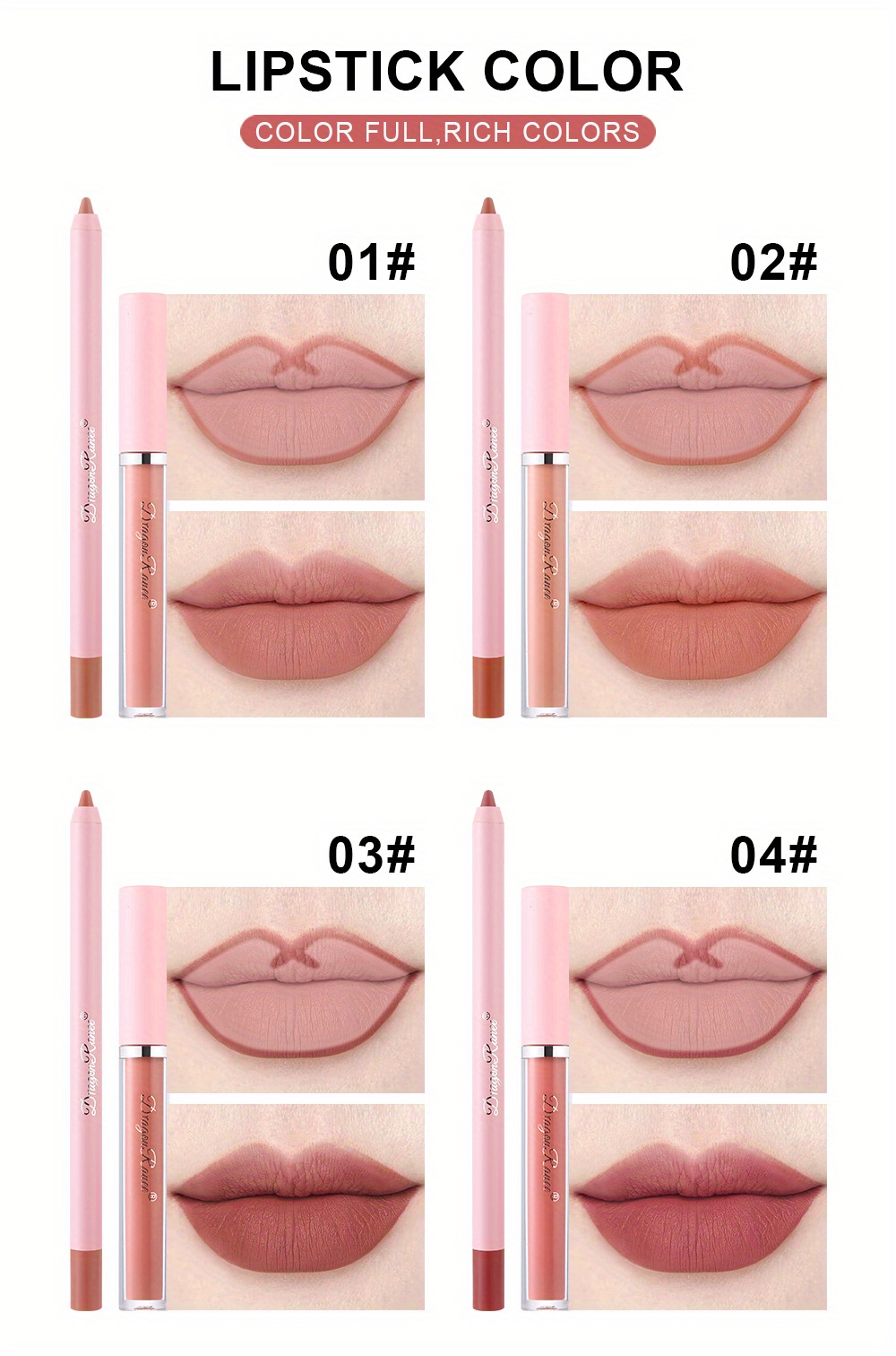 Lip Liner Lip Gloss Set Box Matte Lip Gloss Easy Coloring Not Decolored