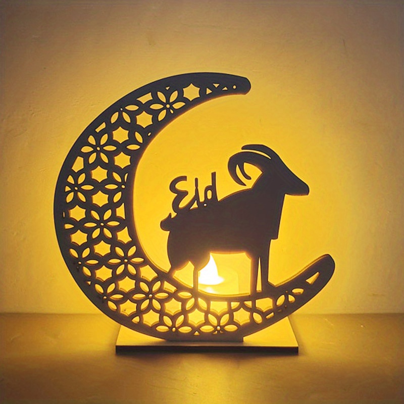 Ramadan Wooden LED Luminous Lighthouse Palace Decoration Ornament, Ramadan  Mubarak Lamp Eid Ornaments for Muslims, Ramadan, Islamic Table Decor