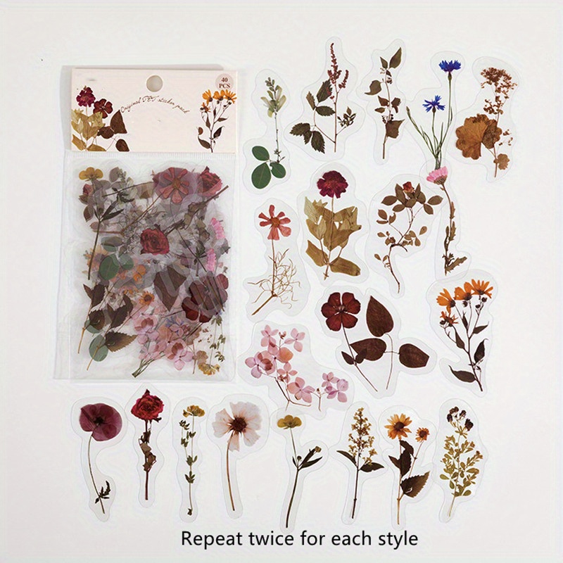 TOYMIS 120pcs Plant Journaling Stickers, Waterproof Transparent Vintage  Fern Mushroom Flower Nature Scrapbook Sticker for DIY Crafts Cards, Water