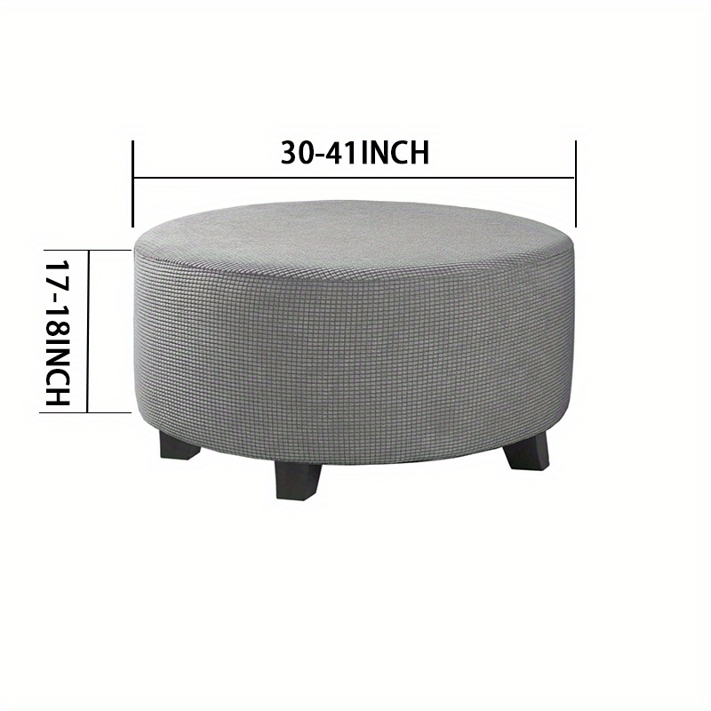 Gray plaid store ottoman