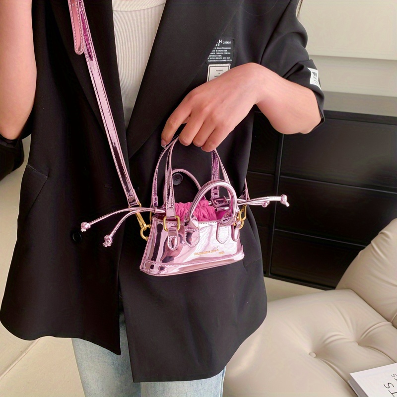 Mini Letter Graphic Drawstring Design Dome Bag, Stylish Y2k Shoulder Bag  For Party - Temu Bahrain