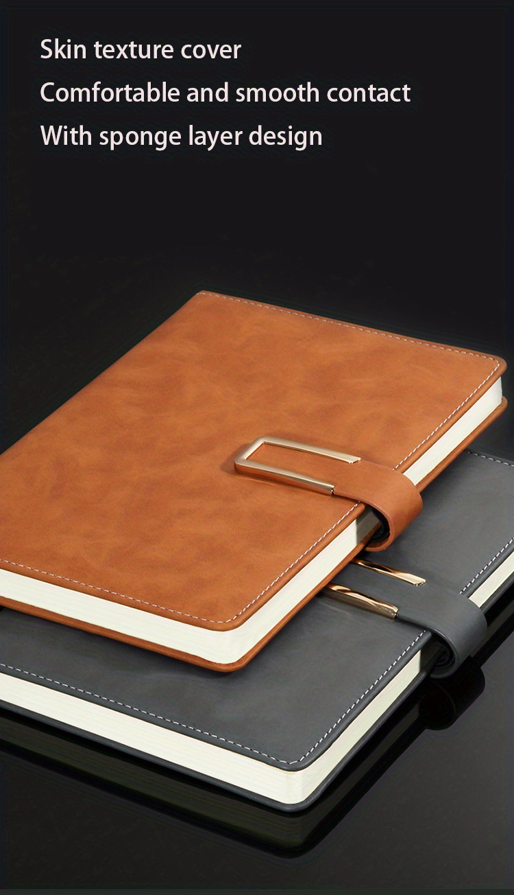 200 Pages Vintage Pu Leather Business Notebook Temu