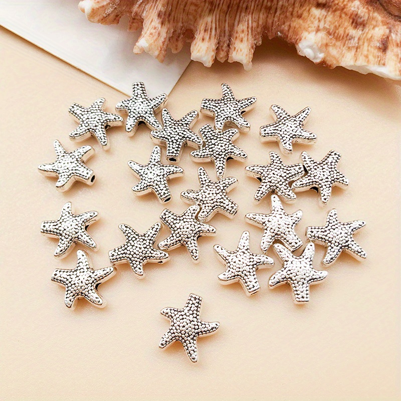 10pcs DIY Starfish Beads for Jewelry Making, KC Gold Beads for Bracelets  Making, Cute Large Hole Beads Charms for Bracelet for Jewelry Making,  Bracelet Spacer Beads