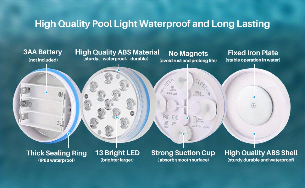 4pcs Lumières LED submersibles Lumières de piscine pour - Temu Belgium
