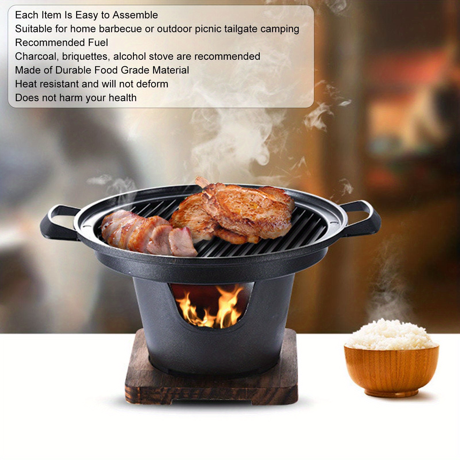 One-person Bbq Grill Indoor Small Barbecue Pot Korean Family Barbecue Stove  Home Stove Smokeless Barbecue - Temu Germany