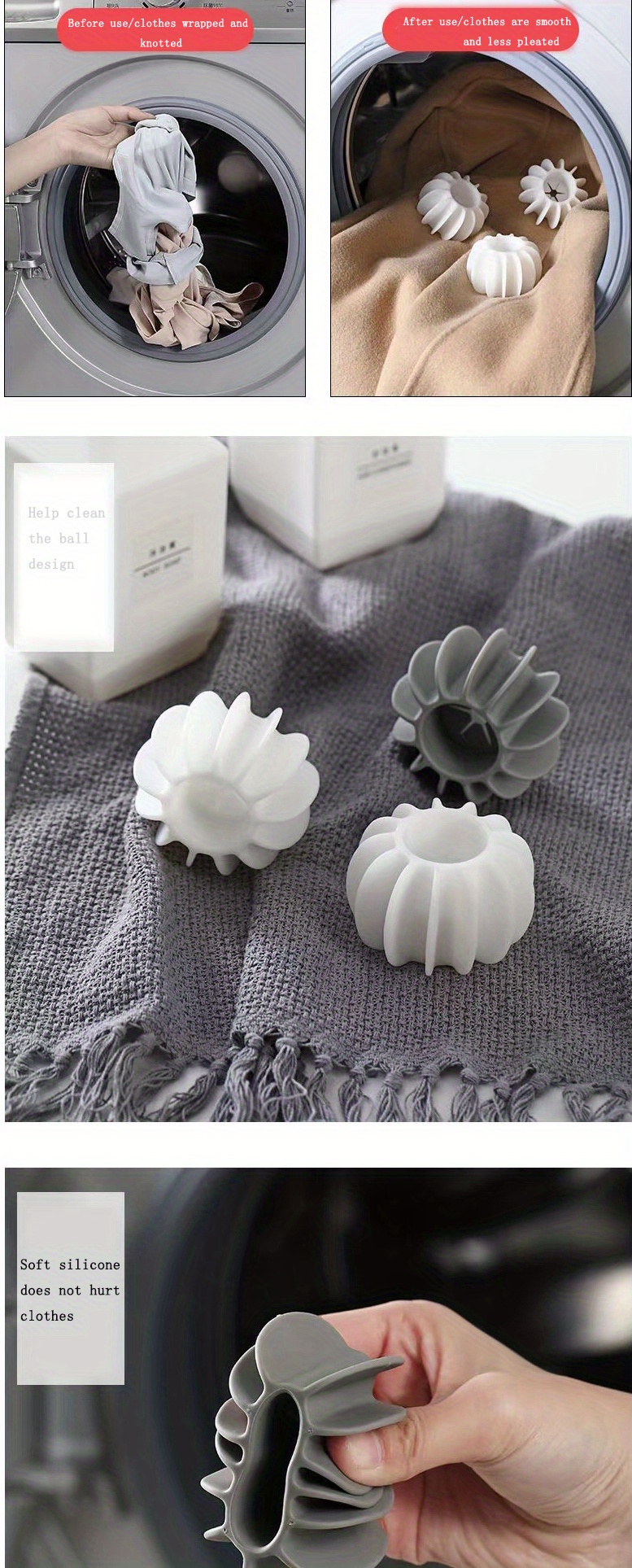 Reusable Laundry Balls Anti winding Adsorption Hair Removal Temu