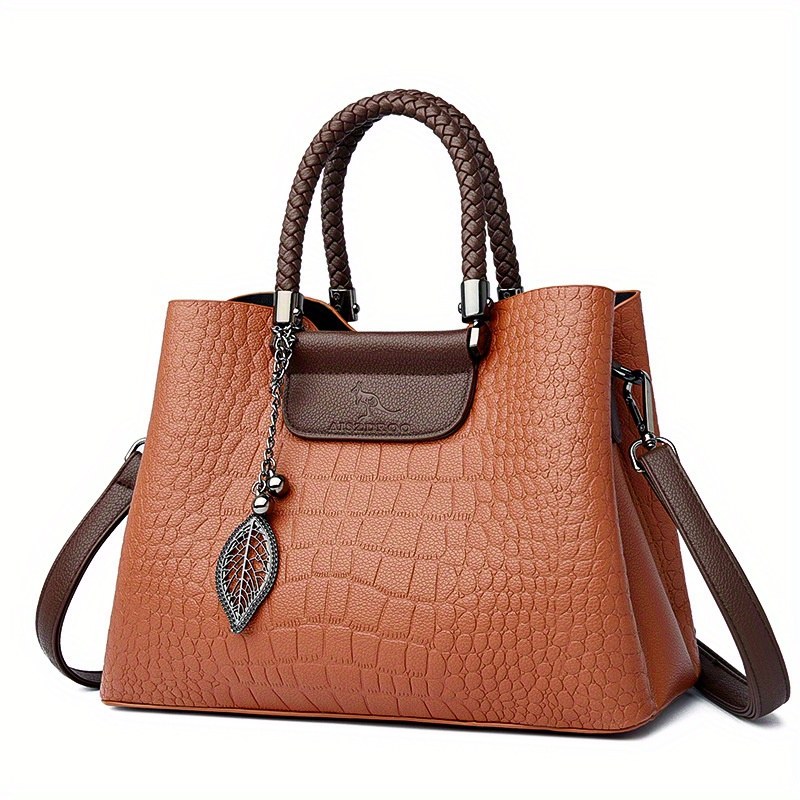 Crocodile Leather Tote for Women Shoulder Bags Handbags Office