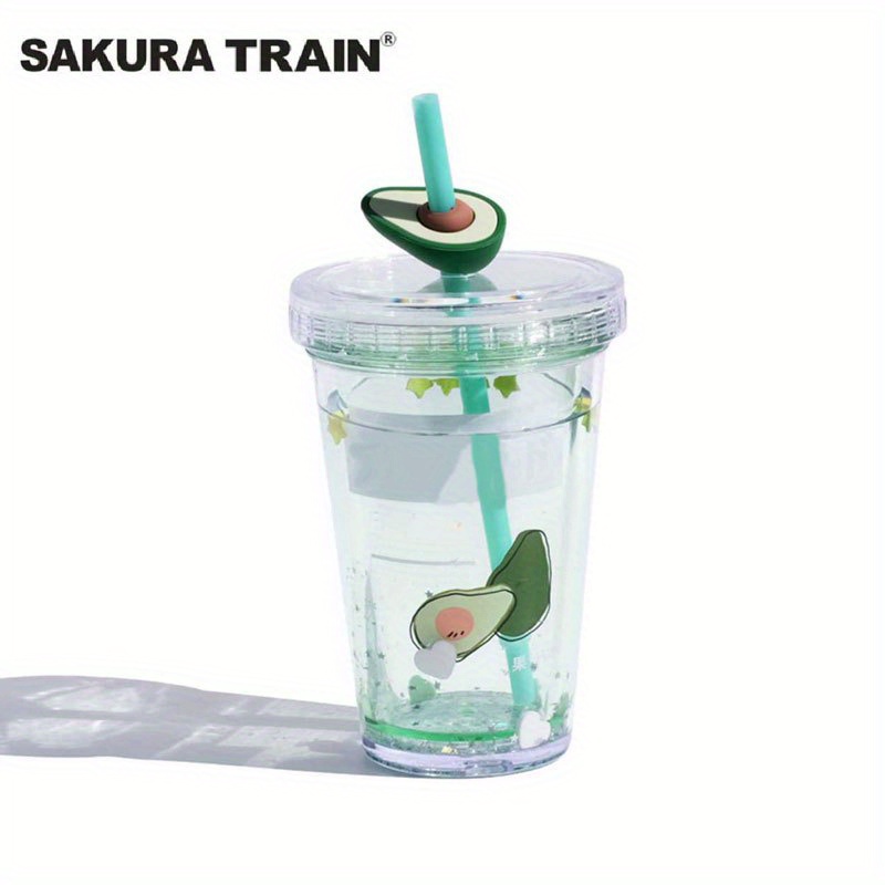 Portable Sakura Flower Transparent Water / Juice Tumbler Drink Container  Bottle