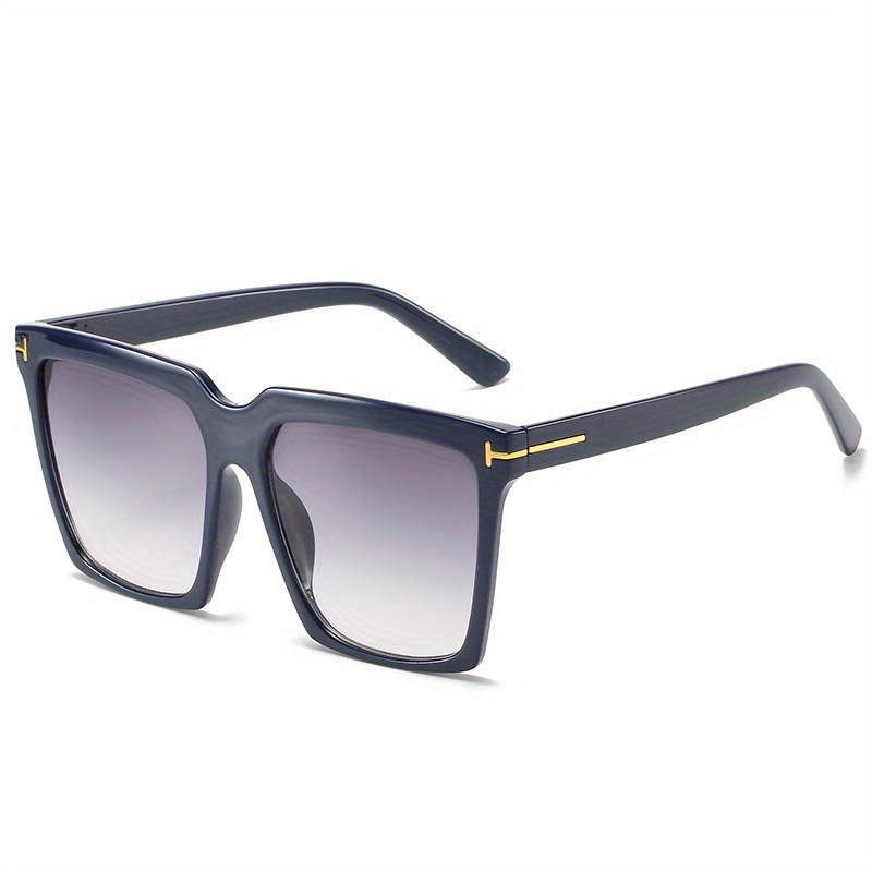 Square Frame Sunglasses Ombre Lens Glasses Rivet Decor Eyewear