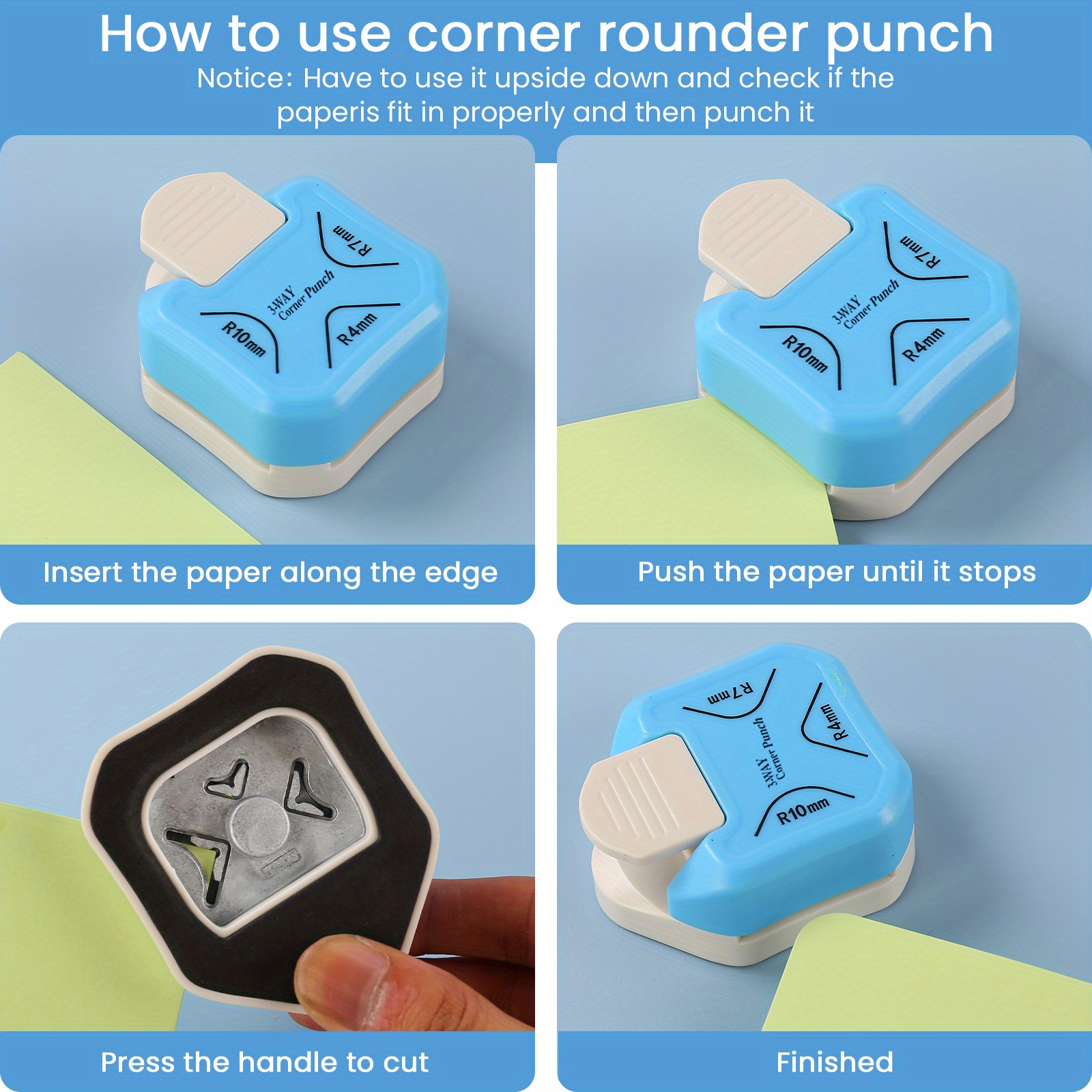 Willstar R4 Corner Punch for Photo, Card, Paper; 4mm Corner Cutter