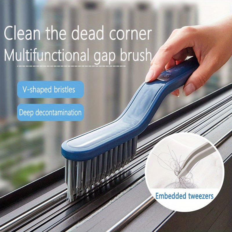  Multifunctional Floor Seam Brush, Bathroom Cleaning Brush Crack  Brush,2 in 1 Bathroom Cleaning Gap Brush,Groove Gap Cleaning Tools with  Handle, for Wall Floor Tiles Window (Blue) : Home & Kitchen