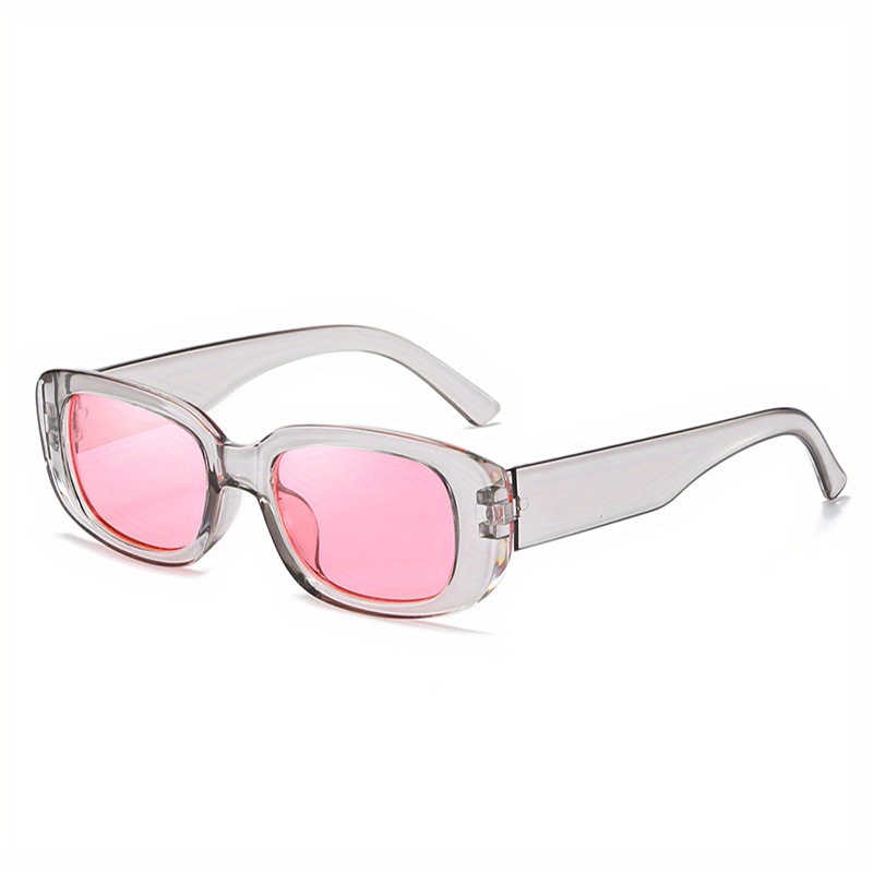 Rectangle Frame Sunglasses for Women Men Color Block Vintage Small Frame Glasses Wide Temple Eyewear UV400,Googles Pit Vipers,Sun Glasses,Goggles