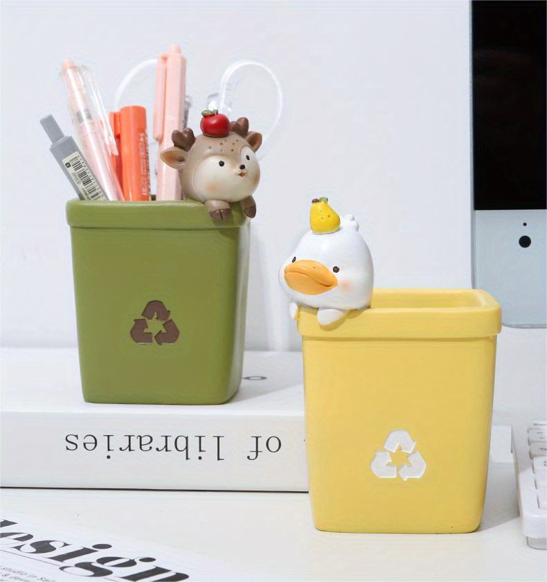 1pc Pen Holder Storage Box Pen Holder Student Stationery Office Decoration  Cartoon Cute 4 Colors Optional Large Capacity Resin Exquisite Waterproof  Dirt Resistant For Student Pen Holder - Office & School Supplies - Temu