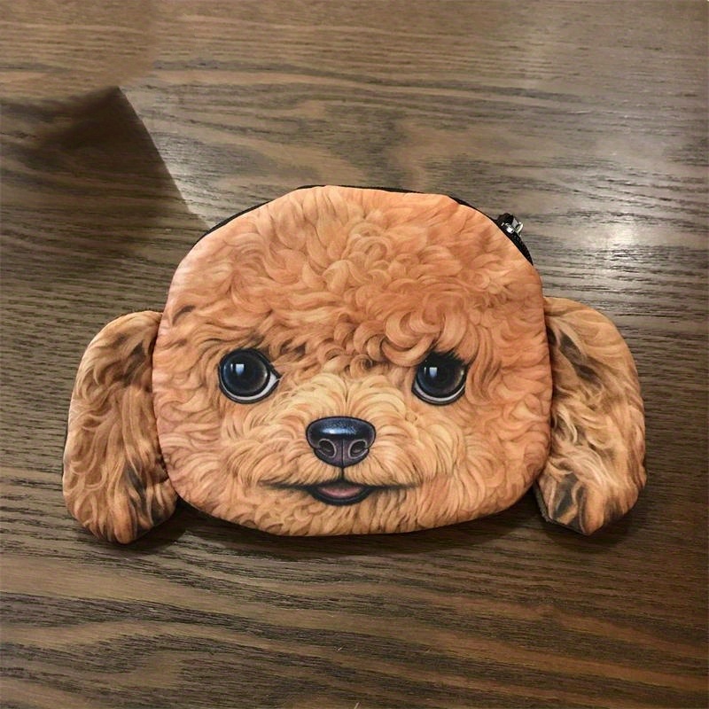 Animal Zipper Round Coin Purse Cute Dog Shaped Creative Storage