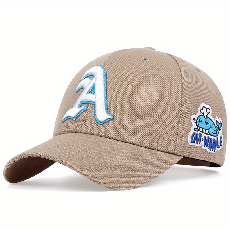 Gothic A Embroidery Baseball Cap Cartoon Dolphin Casual Sports Hat