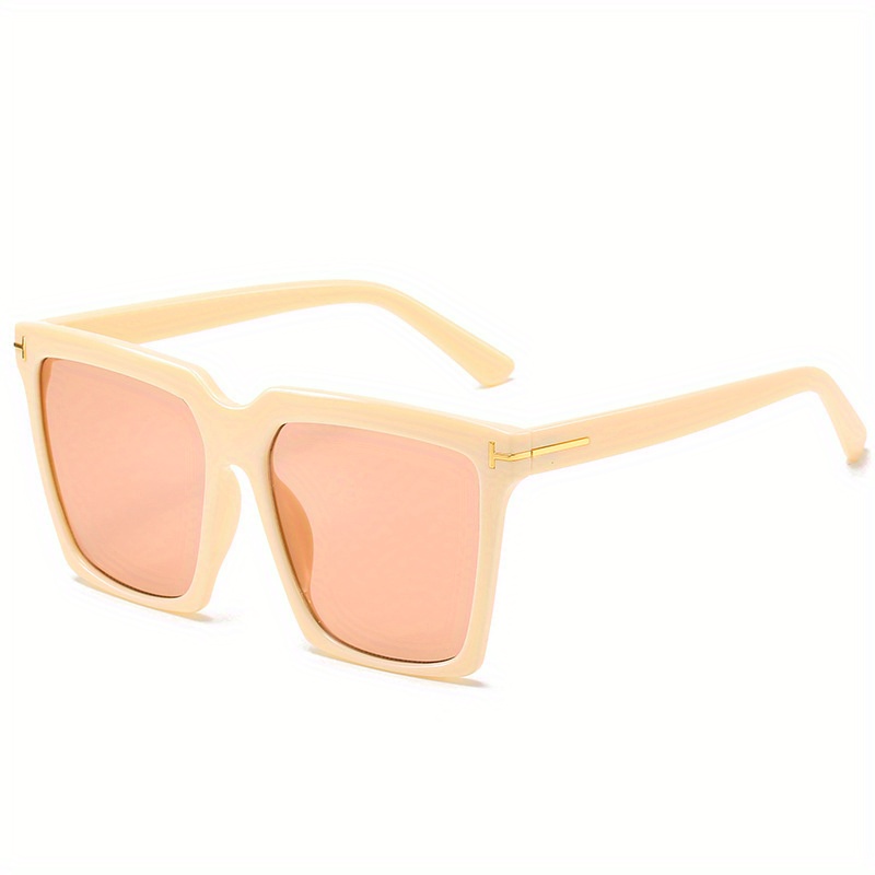Square Frame Sunglasses Ombre Lens Glasses Rivet Decor Eyewear