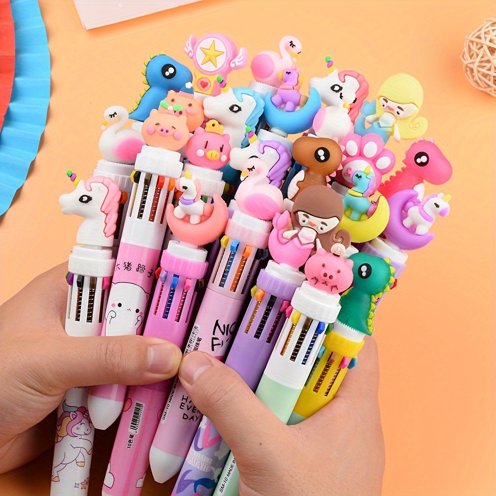 Creative Glow Unicorn Ballpoint Pen With Light Neutral Oil Pen Cute Student  Stationery Cartoon Pen With