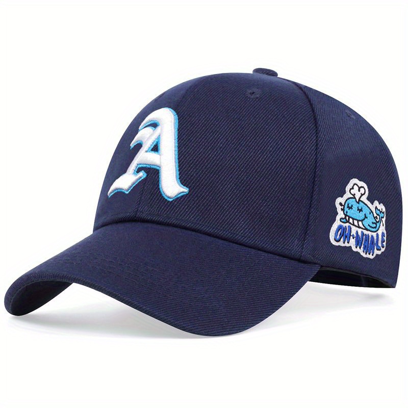 Gothic A Embroidery Baseball Cap Cartoon Dolphin Casual Sports Hat