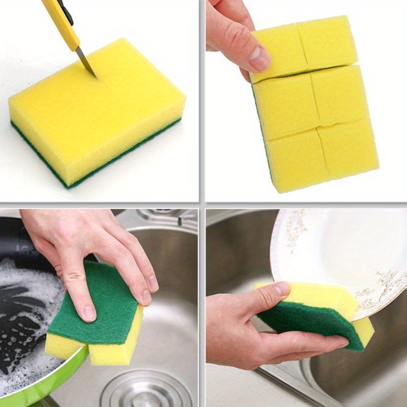 10PC Dish Washing Sponge Scouring Pad Lot Scrubber Brush Kitchen Cleaning  Tools