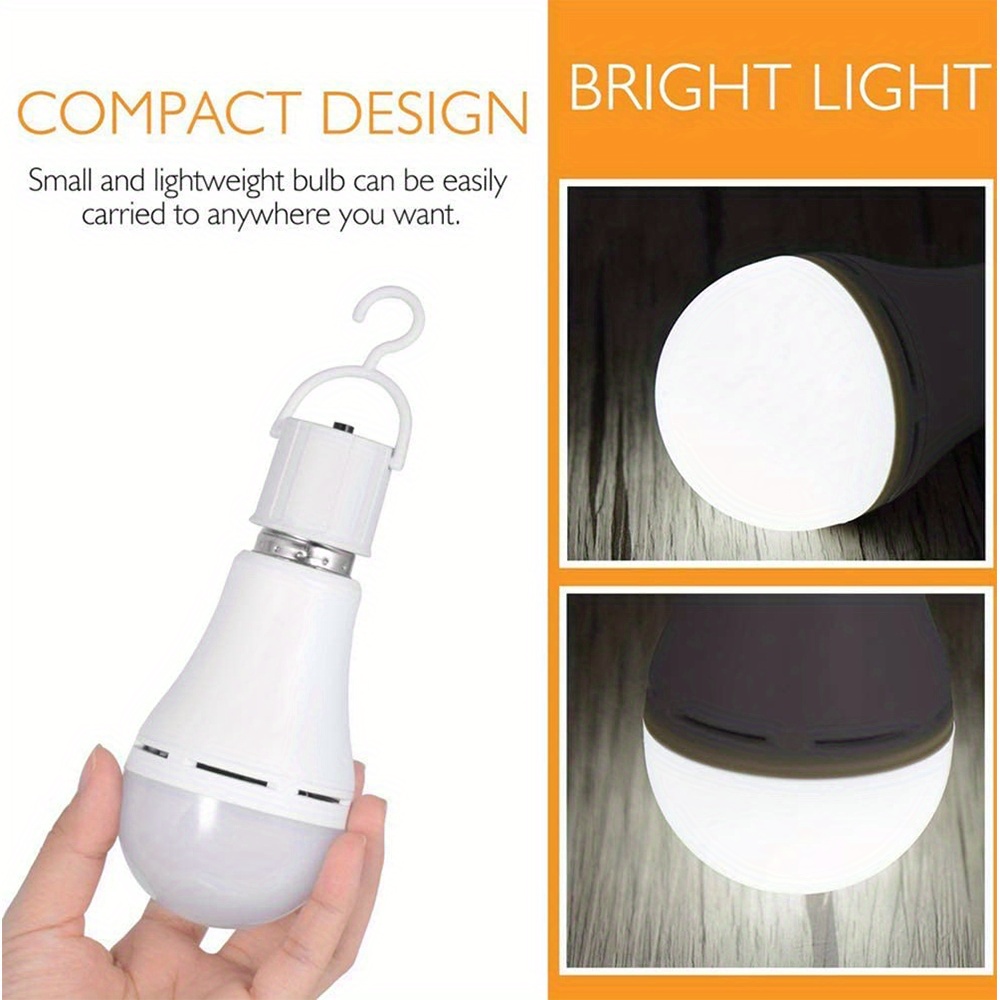 Rechargeable Emergency Led Light Bulb With Hook Stay Lights - Temu