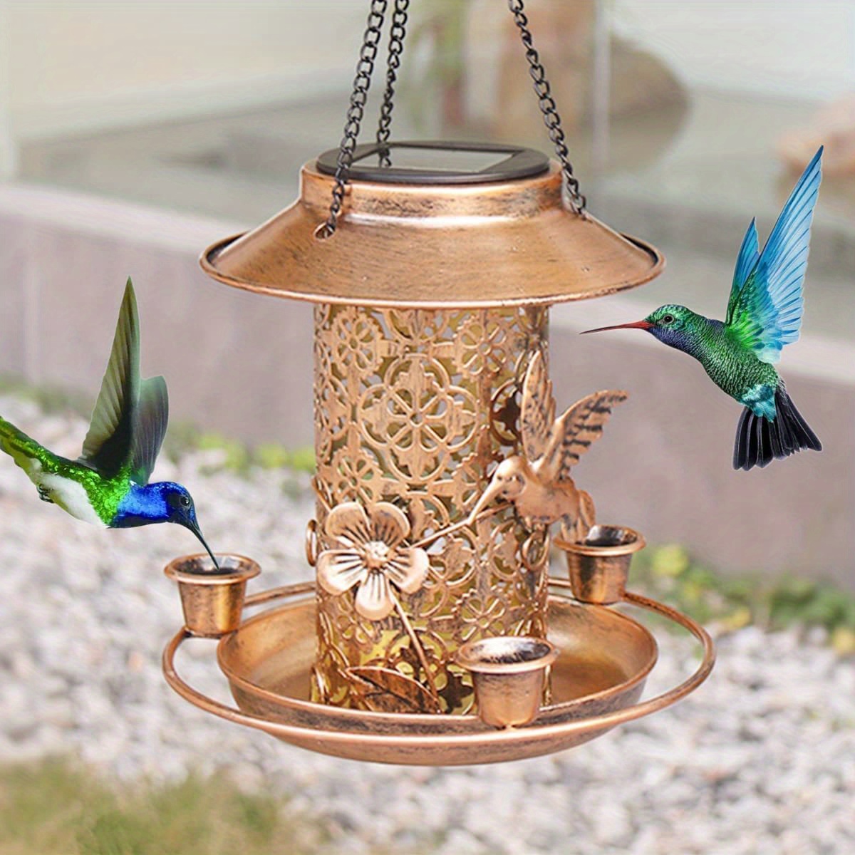 Solar Bird Feeders Outdoors Hanging Metal Heavy Duty - Temu New Zealand