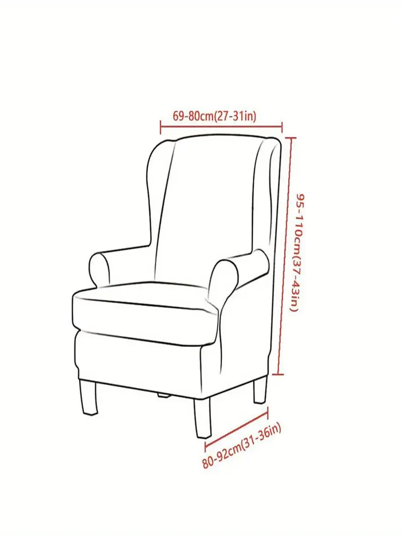 2pcs set stretch removable washable chair covers wingback chair slipcover armchair sofa cover for living room bedroom office home decor details 0