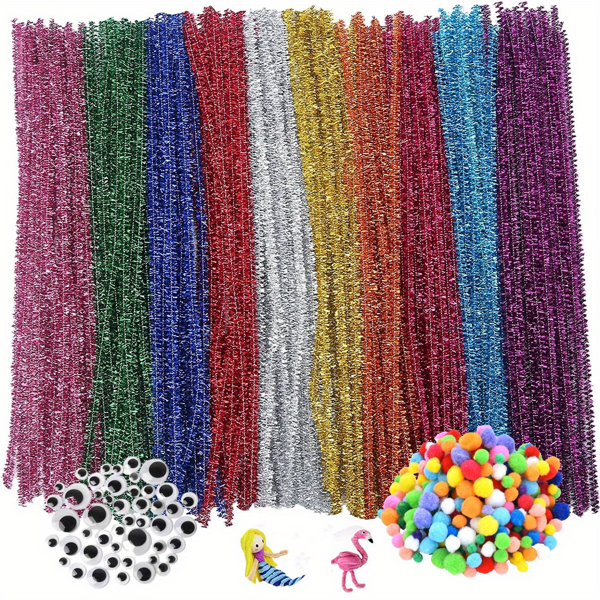 Pipe Cleaners Craft Supplies Colorful Chenille Stems Googly - Temu