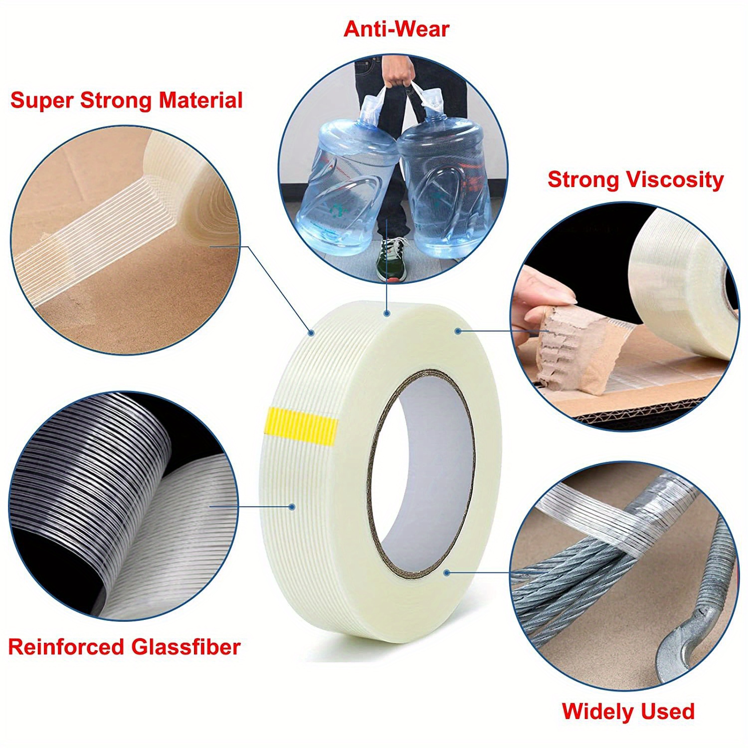Filament Strapping Tape 5.5mil X 60yds Commodity Grade Heavy Temu