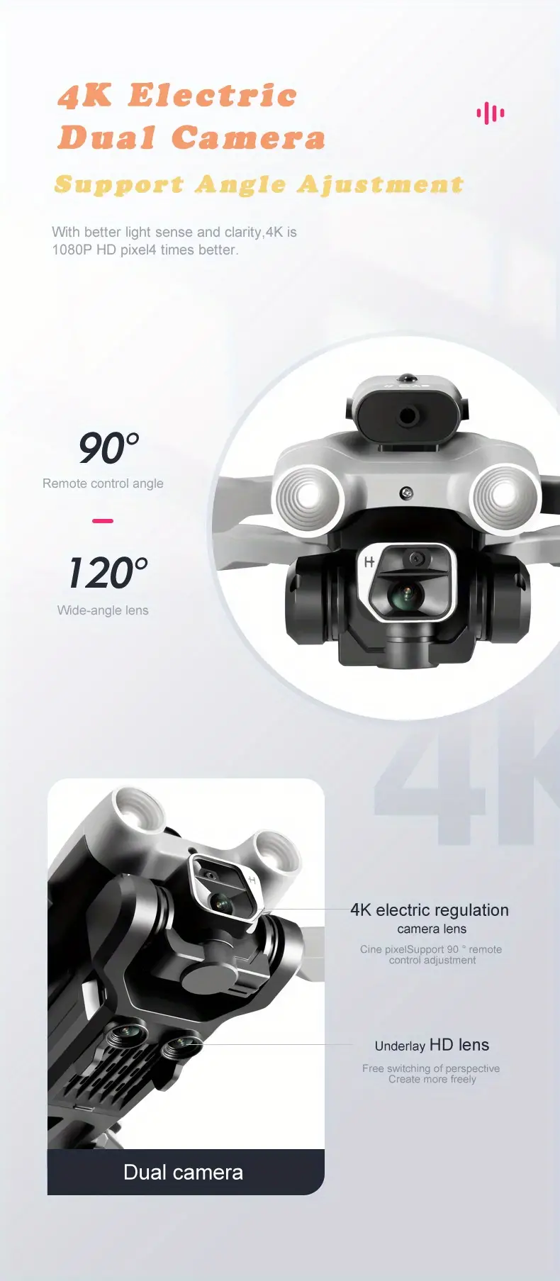 drone with 360 roll hd dual camera 360 obstacle avoidance stable hovering great battery endurance gesture photography one key take off easy operation friendly for beginners carrying bag details 9